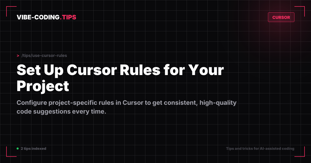 Set Up Cursor Rules for Your Project | Vibe Coding Tips